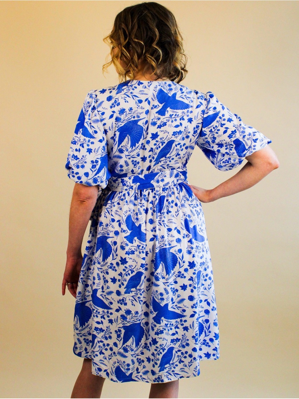 Hemolya Carmen Wrap Dress Blue Birds — image 2 of 5